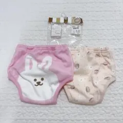 新品未使用 4層 トレーニングパンツ うさぎ柄 100 2枚セット
