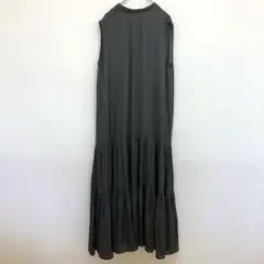 プラステ PLST ノースリーブ マキシ ワンピース 【S】 グレー フレア裾