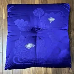 紫色 蓮の花模様 座布団