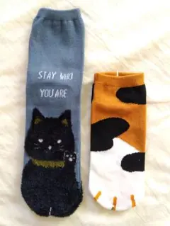 猫柄靴下 2足セット ➊