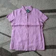 新品【L.L.Bean】リネン 半袖シャツ 　涼やかなパステルカラー