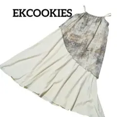 EKCOOKIES　アシメストラップ　キャミワンピース　ロングワンピース　L