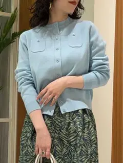 CABaN コットンカシミヤ クルーネックカーディガン