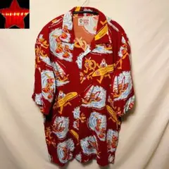 【Captain Santa】キャプテンサンタ アロハシャツ 総柄半袖シャツ 赤