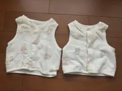 西松屋 綿100%日本製ベビーベスト2枚セット タオル地