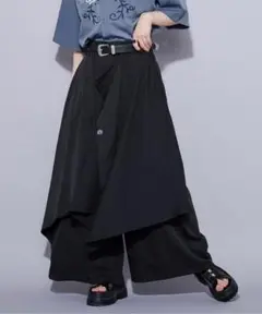 Ellno Loset エルノロゼット マルチデザインスカンツ 黒 S