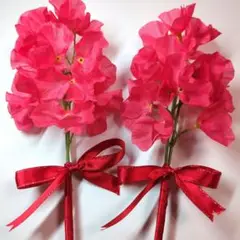 【10時まで限定♪リクエスト出品】赤いスイートピー造花 32cm4束 赤いスイートピー 造花 ふんわり - メルカリ