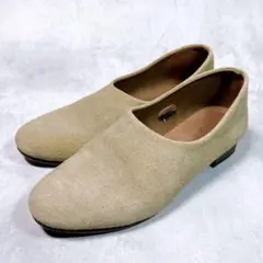 【エヴァムエヴァ】ヌバックレザースリッポン (36) ローヒール　ライトブラウン