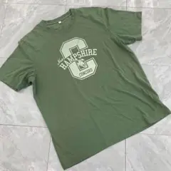 New Hampshire プリント クルーネック Tシャツ グリーン Lサイズ