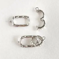 クリッカークラスプ　中折れ式　エンドパーツ　スターリングシルバー　プラチナP