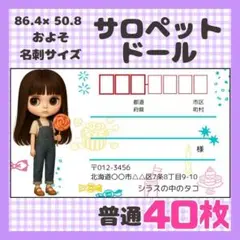 【サロペットドール】宛名シール　差出人シール　普通サイズ　40枚　人形　ドール