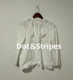 Dot＆Stripes CHILDWOMAN フレアスリーブ フリルブラウス F