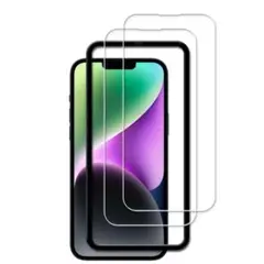 〆iPhone 14 plus ガラスフィルム【2枚セット】ガイド枠付き