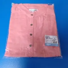 サーモンピンク 半袖 ボタン付きシャツ Lサイズ