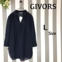 【タグ付き！！】『ジボール』（L）＊長袖シャツ＊薄手＊透け感あり＊長めのトップス