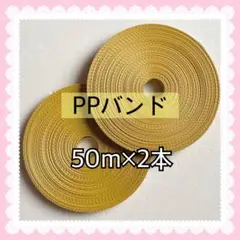 【S593】黄色系PPバンド 50m×2本