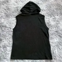 美品✨【MONO COMME CA】ブラックノースリーブ フーディ 大きいサイズ