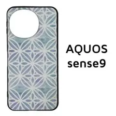 AQUOS sense 9 ブルー 和柄風 カバー