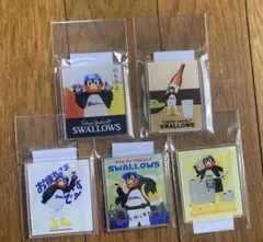 東京ヤクルトスワローズ つば九郎　 アクリルステッカー 　5個 コンプリート