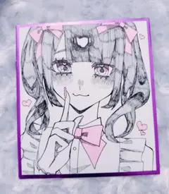 地雷 女の子 イラスト ミニ色紙