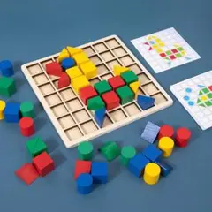 絵合わせブロック 木製 タングラムパズル 知育玩具 モンテッソーリ