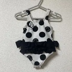 Disneybaby ミニーマウス　水着　80cm 白黒　水玉　女の子　ベビー