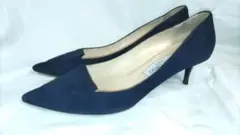 JIMMY CHOO ジミーチュウ スエードパンプス ネイビー 38