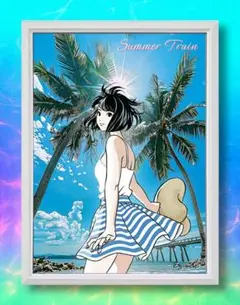 江口寿史版画 「A LONG VACATION」初回通常版300部限定　大滝詠一 江口寿史、大滝詠一『A LONG VACATION』ジャケットをモチーフに