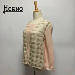 未使用 HERNO ヘルノ シルク混 カーディガン ニット アンサンブルセーター