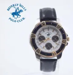 BEVERY HILLS POLO CLUB 本革ベルトメンズ クォーツ腕時計