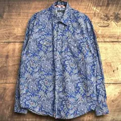 STETSON ステットソン　ウエスタンシャツ　ペイズリー柄　ブルー　XL　長袖