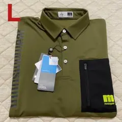 【新品】マンシングウェア 長袖ポロシャツ カーキ 胸ポケット Lサイズ