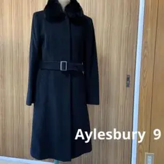 Aylesbury 黒 ロングコート 毛皮取り外し可 毛 100% 9サイズ