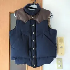 SUGAR CANE ダウンベスト レザーヨーク SC12340 ネイビー