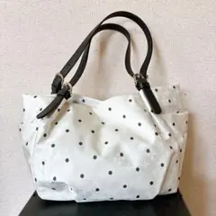 新品タグ付き　russet ドットプリントトートバッグ S 白　ハンドバッグ