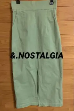 &.NOSTALGIA スリット タイトスカート ミントグリーン 前スリット