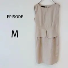 EPISODE ノースリーブワンピース ベルト付き 大人っぽい ベージュ M