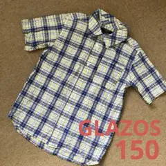 チェック半袖シャツ150 GLAZOS 美品❣️