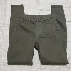 ユニクロ　デニム　ストレッチ　ストレート　ダメージ　スキニー　ミドル　S