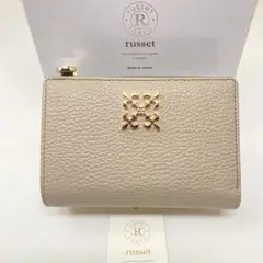 russet ラシット 財布 モノグラムプレートミディアムウォレット グレージュ