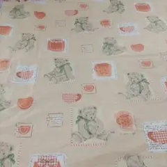 大きなくま柄★生地★オレンジ★1m★