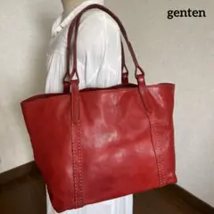 ◇ genten ゲンテン レザーショルダーバッグ レッドブラウン ◇