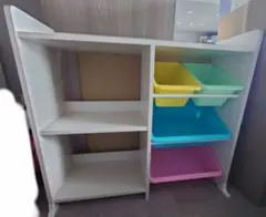 アイリスオーヤマ　子ども用おもちゃ箱・収納（カラフルトレイ付き）
