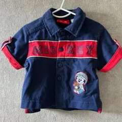 ミッキー ボタン付きシャツ ラグビー ベビー 古着 レトロ ビンテージ