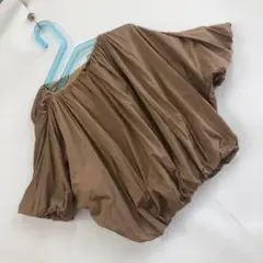 ドルマンスリーブ トップス ブラウン 半袖 オシャレ シンプル 可愛い