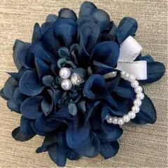 一目惚れで好評♡ダリア/コサージュ/入学式/卒業式/結婚式/七五三/ネイビー