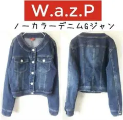ワザップ ノーカラー Gジャン M デニムジャケット ジージャン レディース