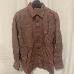 Nouvelle ストライプ柄長袖シャツ ブラウン M
