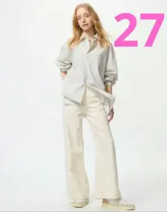 ユニクロ　UNIQLO ドレープワイドフレアジーンズ　ウエスト27 新品