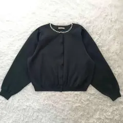 現行 ローズティアラ パール パワーショルダー ジャケット ネイビー 46